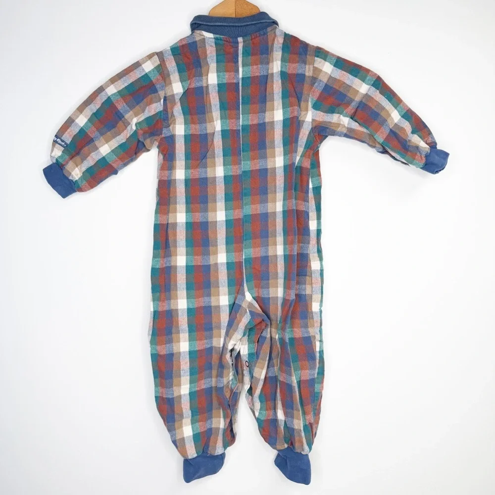 Vintage‎ Baby B’Gosh Made in USA Flannel One Piece Jumpsuit Size 24 Months